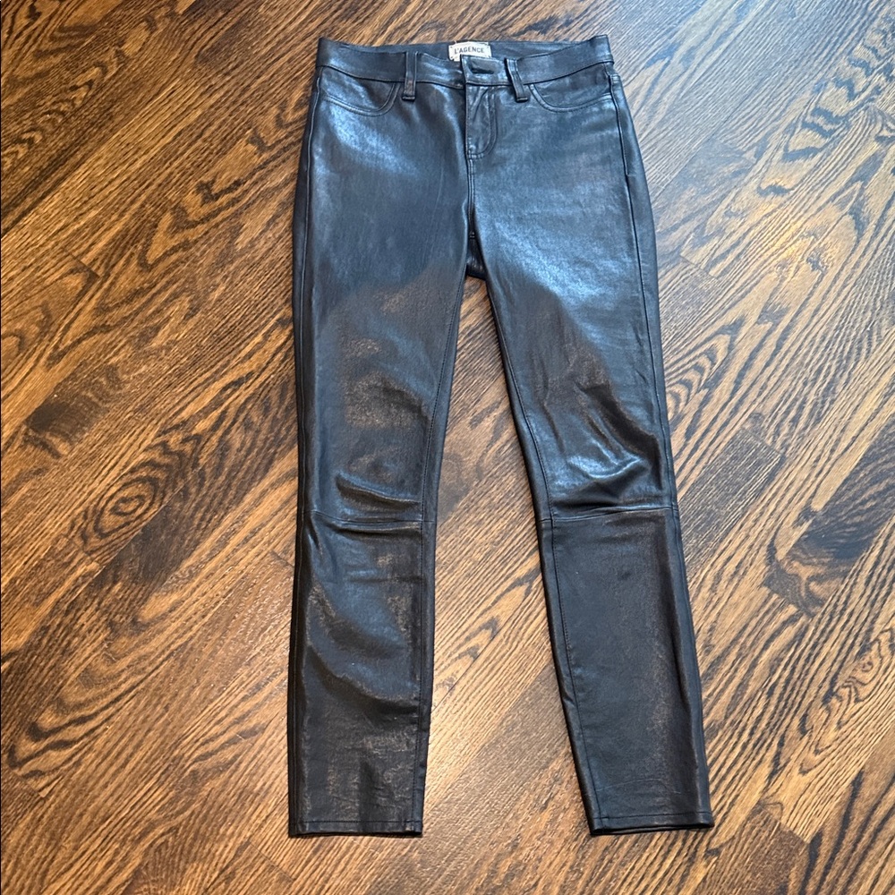 L'AGENCE Black Leather Jeans